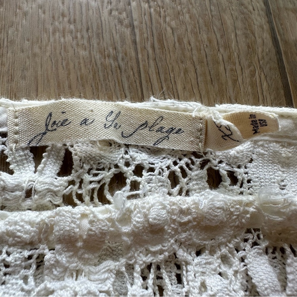 JOIE a la plage Balton Lace Tunic in Off White size XS swim cover up crochet - Picture 6 of 9